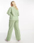 ASOS DESIGN Maternity lounge borg sweat & wide leg trouser set in sage