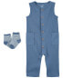 Фото #1 товара Baby 2-Piece Jumpsuit & Socks Set 12M