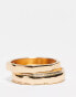 Фото #4 товара Faded Future 3 pack of signet and band rings in gold