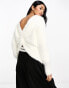 Фото #4 товара Morgan fluffy twist back jumper in white