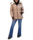 Фото #5 товара Juniors' Faux-Fur-Trim Hooded Puffer Coat, Created for Macy's