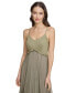 ფოტო #4 პროდუქტის Women's Solid Tiered Pleated Sleeveless Mesh Maxi Dress