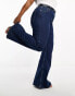 ASOS DESIGN Curve sculpting super stretch flare jeans in dark blue