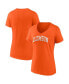 ფოტო #2 პროდუქტის Women's Orange Clemson Tigers Basic Arch V-Neck T-shirt