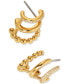 Фото #3 товара by Nadri 18k Gold-Plated Pavé Triple-Row Illusion Hoop Earrings