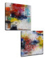 'Red Breeze I/II' 2 Piece Abstract Canvas Wall Art Set, 20x20"