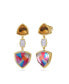 ფოტო #2 პროდუქტის Colorful Canvas Design Citrine Gemstone Diamond Yellow Gold Plated Silver Earrings