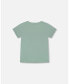 Boy Organic Cotton T-Shirt With Print Sage Green - Child