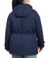 Фото #2 товара Women's Plus Size Quilted Hooded Anorak Coat