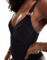 New Look textured swimsuit in black