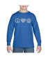 Big Boy's Word Art Long Sleeve T-shirt - Peace Love Cats