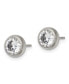 ფოტო #2 პროდუქტის Stainless Steel Polished Bezel CZ Stud Earrings