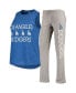 ფოტო #2 პროდუქტის Women's Gray and Royal Los Angeles Dodgers Meter Muscle Tank Top and Pants Sleep Set