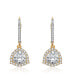 ფოტო #1 პროდუქტის Sterling Silver Clear Cubic Zirconia Short Triangle Drop Earrings