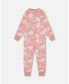 Фото #3 товара Baby Girl Organic Cotton One Piece Pajama Old Pink Printed Roses - Infant