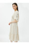 Фото #2 товара Платье женское Koton Bohem Midi с гипюром и квадратным вырезом