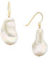 ფოტო #1 პროდუქტის Cultured Freshwater Baroque Pearl (13-15mm) Drop Earrings in 14k Gold-Plated Sterling Silver