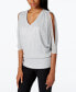 ფოტო #4 პროდუქტის Split-Sleeve Metallic Blouson Top