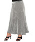 Фото #3 товара Plus Size Span Rail Textured Rib Elastic Waist Maxi Skirt