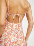 Rhythm rosa floral bias cut mini summer dress in pink