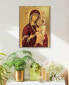 Virgin Mary Icon Gold-Tone Plated Wooden Block, 8" x 6"