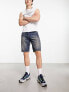 Фото #4 товара ASOS DESIGN slim mid length denim shorts in y2k wash