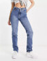 Weekday Smooth high waist slim straight leg jeans in winter blue