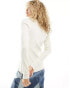 Фото #2 товара Monki jersey longline cardigan with front split in white