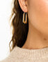 Фото #1 товара DesignB London rectangular hoop earrings in gold