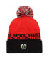 Фото #2 товара Men's Red, Black Chicago Blackhawks Cold.Rdy Cuffed Knit Hat with Pom