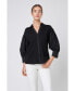 Фото #2 товара Women's V-neckline Puff Sleeve Shirt