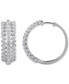 Diamond Triple Row Small Hoop Earrings (2 ct. t.w.) in 10k White Gold