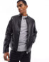 Фото #8 товара Jack & Jones Essentials faux leather biker jacket in black