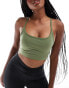 Фото #1 товара ASOS 4505 Studio soft touch medium support sports bra in khaki