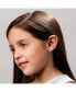 ფოტო #3 პროდუქტის 14k Yellow Gold Plated with Cubic Zirconia Blue Turquoise Enamel C-Hoop Earrings for Kids