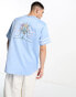 HUF community hand baseball jersey in satin blue with chest and back embroidery