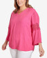 ფოტო #4 პროდუქტის Plus Size Lace-Embellished Top