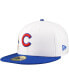 ფოტო #3 პროდუქტის Men's White/Royal Chicago Cubs Major Sidepatch 59FIFTY Fitted Hat