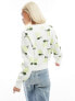 Noisy May lemon print jumper in cream