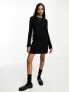 Фото #8 товара ASOS DESIGN Tall fit and flare mini dress in black