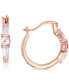 ფოტო #1 პროდუქტის Cubic Zirconia Small Hoop Earrings in 14k Rose Gold-Plated Sterling Silver, 0.55"