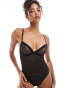 Фото #1 товара KBX plunge non-padded underwired mesh body in black