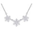 ფოტო #5 პროდუქტის Holiday Party Cubic Zirconia Solitaire CZ Accent Christmas Frozen Winter Sparkling Dainty 3 Multi Snowflake Choker Necklace For Women Sterling Silver