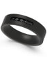 Фото #1 товара Men's Black-Tone Stainless Steel Jet Cubic Zirconia Ring