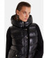 Фото #3 товара Women's leather vest with hood, Black
