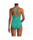 Фото #1 товара Women's Chlorine Resistant X-Back High Leg Soft Cup Tugless Sporty One Piece Swimsuit