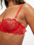 Bluebella Valentina wired bra with heart embroidered lace in red