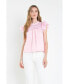 ფოტო #3 პროდუქტის Women's Mix Media Ruffle Top