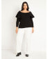 Фото #2 товара Plus Size Off The Shoulder Sweater With Flounce