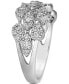 Vanilla Diamond Pear Mini Cluster Triple Row Ring (5/8 ct. t.w.) in Platinum